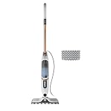 Shark SteamSpot mit Steam Blaster-Technologie für Hartböden, Leichter Dampfreiniger, chemiefreie Reinigung, Abnehmbarer Wassertank, 2 waschbare Dirt Grip Soft-Scrub-Pads, White & Poly Copper S2001EU