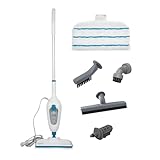 BLACK+DECKER 1300W 5-in-1 Dampfbesen Steam Mop (Dampfreiniger für hygienische, gründliche Sauberkeit, 5-teiliges Zubehörset + herausnehmbares Handdampfgerät, einfache Bedienbarkeit) FSMH13E5-QS