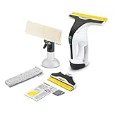 KÄRCHER Akku-Fenstersauger WV 7 Signature Line, Akkulaufzeit: 100 min, LED-Ladezustandsanzeige, 2 Absaugdüsen, Sprühflasche mit 2 Mikrofaserbezügen, Schmutzkratzer, 20 ml Fensterreiniger-Konzentrat