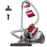 Akitas 800W Beutelloser Staubsauger ohne Beutel mit starker Saugkraft und deutschem Wessel-Werk 2-in-1-Bürstenkopf für Hartböden und Teppiche