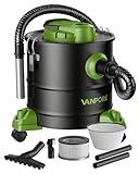 VANPORE Aschesauger, 5,2 Gallonen, mit 1200 W Saugleistung, Fahrgestell, Aschesauger für Pelletöfen, Kamine, Grill, Holzofen, Feuerstellen, Grün