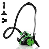 Herrselsam Beutelloser Staubsauger 900W, Leiser Bodenstaubsauger mit Starker Saugleistung, 3,0L Staubbehälter, 3 Saugdüsen, Hygienefilter, Langes Kabel, Für Parkett, Teppich und Hartboden