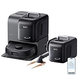 eufy Omni E28 HydroJet Saugroboter mit Wischfunktion, tragbarer Tiefenreiniger, 20.000Pa Turbo-Saugkraft, DuroSpiral Entwirrbürsten, CornerRover Arm für Ecken, All-in-One-Station, für Tiere & Kinder.