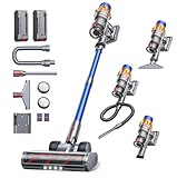 Fieety Akku Staubsauger mit 2 akkus, 130Min/50Kpa/600W Staubsauger Kabellos mit Aromatherapie, Automatikmodus, Wandmontierte Ladestation, 1.5M Schlauch für Hartböden Teppiche Tierhaare Auto