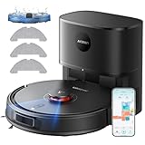 Airzeen 8000Pa Saugroboter mit Wischfunktion, Staubsauger Roboter mit Absaugstation, Saugkraft Saug und Wischroboter, LiDAR Navigation mit Mapping, APP, Alexa, für Teppich, Tierhaare, Q10 Pro