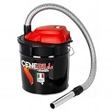 Ribimex Cenerill Aschesauger 1000 W mit waschbarem HEPA-Filter, 18 L Metallbehälter und 17 kPa Saugleistung – ideal für Kamin, Holzofen, Pelletöfen und Grill – PRCEN001