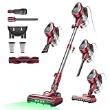 Vexilar C8 6-in-1 Staubsauger, 60KPa Staubsauger mit Kabel, 600W Vacuum Cleaner, 7M Handstaubsauger, Stielstaubsauger mit Kabel mit Bürstenrolle, 1.5L Staubbehälter mit Handgriff für Tierhaare