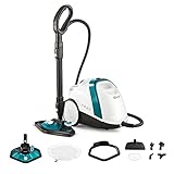 Polti Vaporetto Smart 100 T, Dampfreiniger mit Hochdruckboiler 4 Bar, Max. Leistung 1500 W, 8 Zubehörteile inklusive, Weiß und Türkis