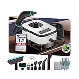 14-IN-1 Dampfreiniger Handgerät【99,99% Keimreduktion-Führende Deutsche SPJ Technik】【9-Sekunden Turbo-Dampf-Intelligent Turbo Steam System】Dampfreiniger für Alles,Dampfbesen für Boden, Küche etc.
