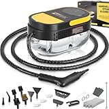 Gautye Dampfreiniger 3 stufig verstellbarer Griff, 15 Sekunden Aufheizzeit, 1,6 L Wassertank, Dampfreiniger handgerät mit 16 Zubehörteilen, Steam Cleaner für Boden, Küche, Fenstern,Badezimmern, Autos