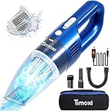 Timoxi Handstaubsauger Akku Staubsauger Kabellos 90W 2200mAh Lithum-ion Nass & Trocken Akku Handstaubsauger mit Waschbarer Edelstahl Filter für Zuhause Auto