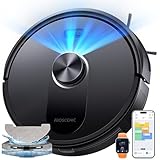 Proscenic Q10 Saugroboter mit Wischfunktion, 8000Pa 200min Staubsauger Roboter, Intelligentes Laser Navigation mit 5 Karten, Smarte Steuerung via App, Alexa & Siri Apple Watch, Hartböden & Teppichen